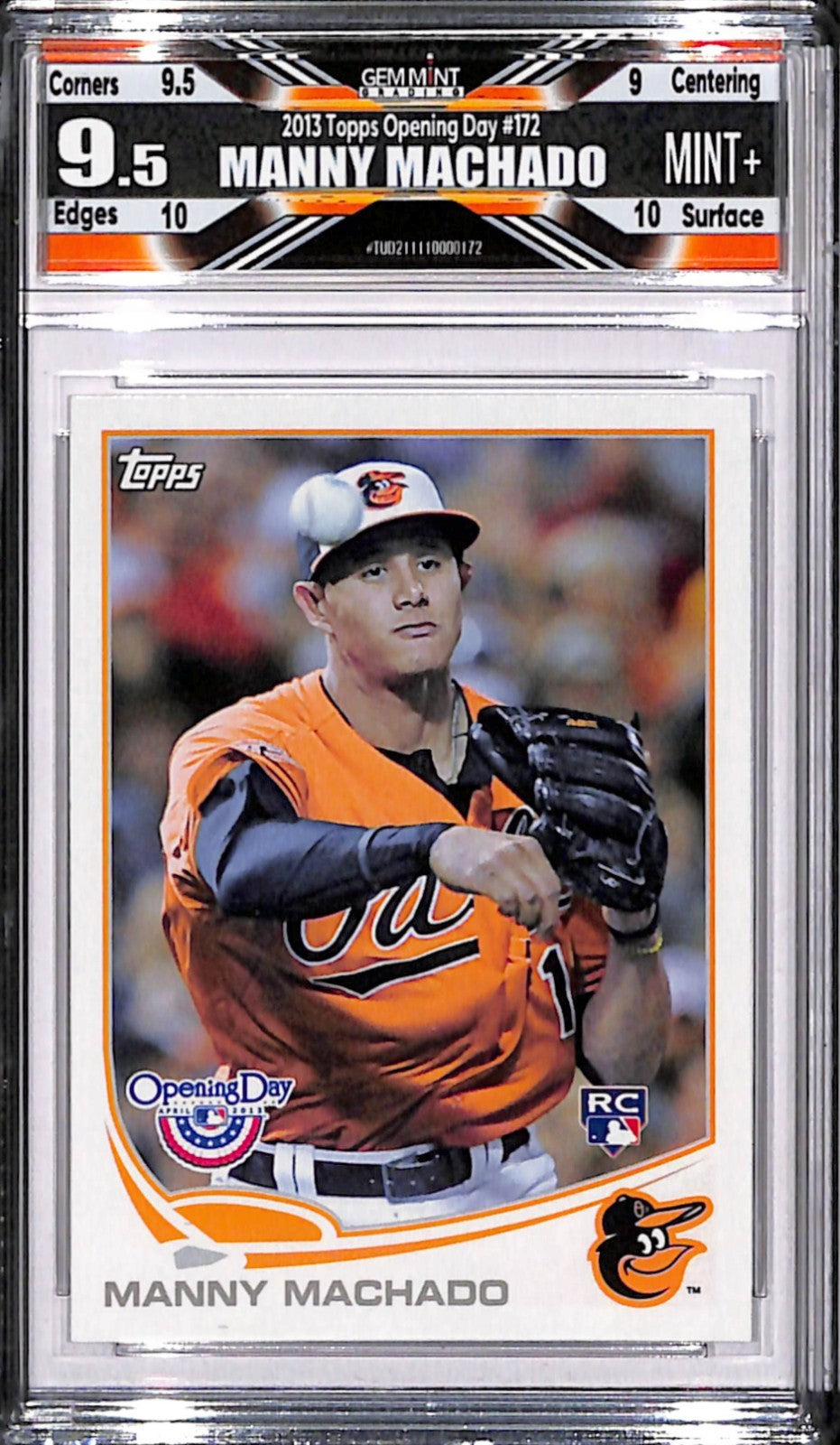 2013 Topps Opening Day #172 Manny Machado Mint+ 9.5 
